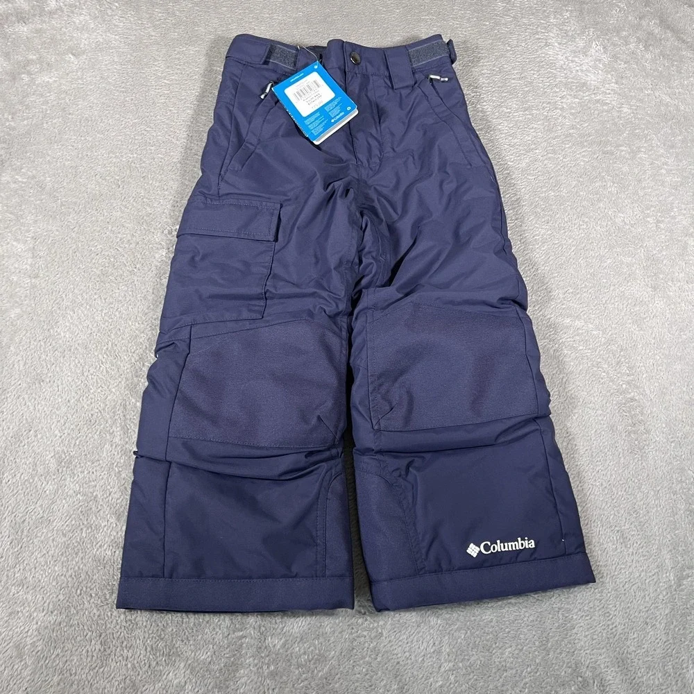 Columbia Bugaboo Snow‎ Pants Youth XXS 4/5 Navy Omni-Heat Ski Winter
